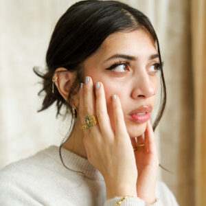 Sol Green Stone Signet Ring