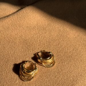 Stacked Gold Huggie Earrings