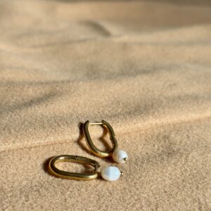 Elongated Pearl Drop Earrings