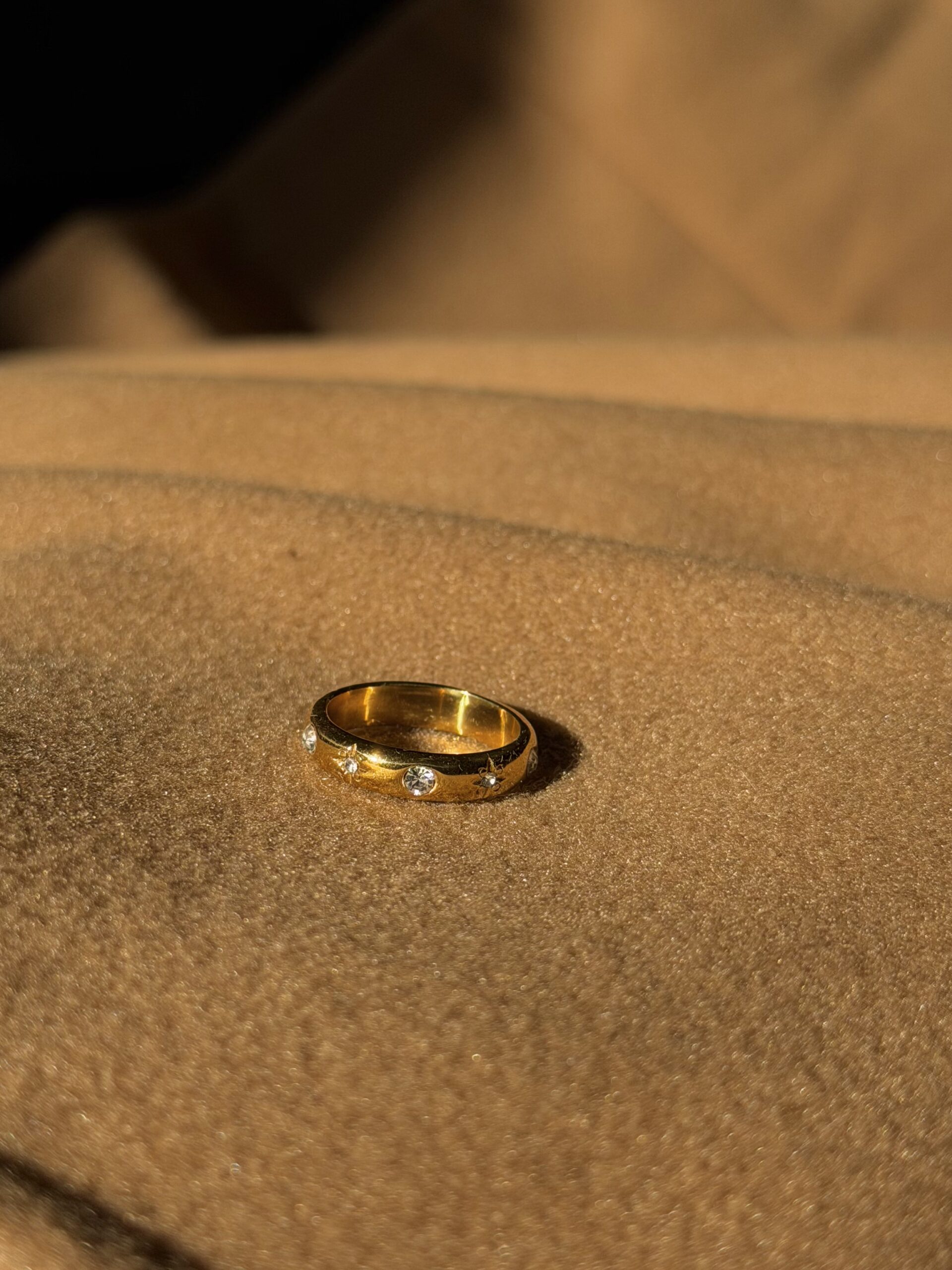 Gold Band Rhinestone Ring - Image 2