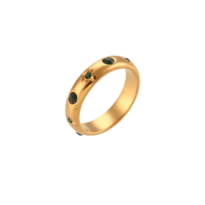 Green Gold Band Ring